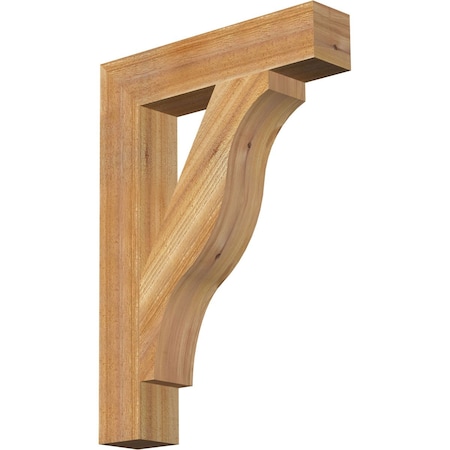 Ekena Millwork Funston Block Rough Sawn Bracket, Western Red Cedar, 4"W x 20"D x 28"H BKT04X20X28FST05RWR
